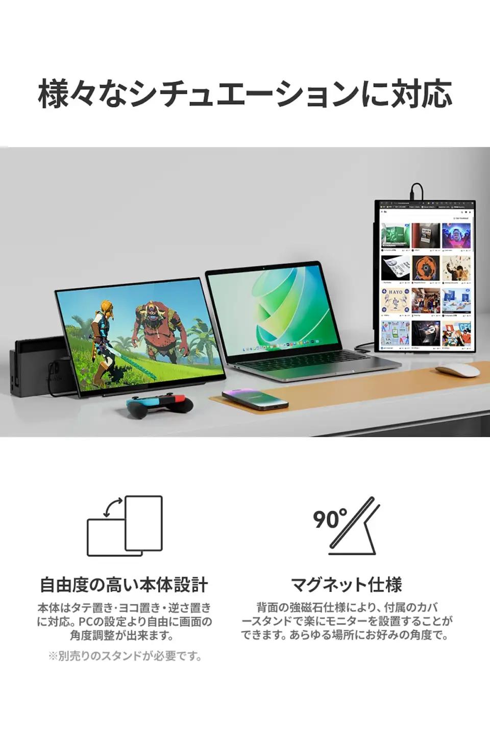 EHOMEWEI モバイルモニター IPS タッチパネル 16インチ 薄型6mm [1316]