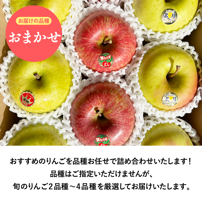 品種お任せ　贈答用　旬のりんご詰め合わせ３㎏