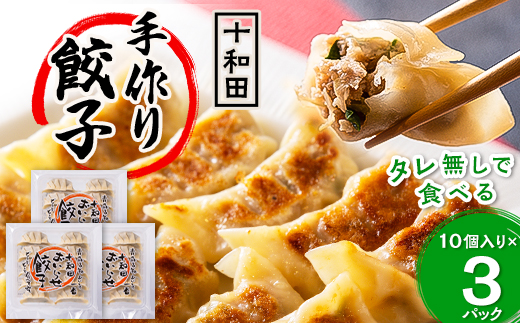 タレ無しで食べる十和田の手作り餃子　1パック(10個入り)×3【配送不可地域：離島】【1033463】
