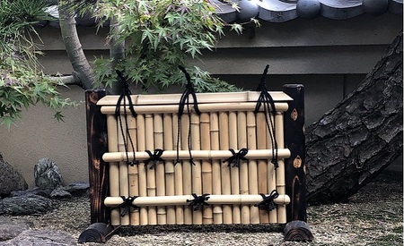 【竹工芸品】ミニ竹垣の置物 竹穂垣