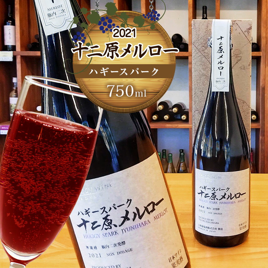 【ふるさと納税】ハギースパーク　十二原メルロー2021　750ml｜ワイン 信州 赤ワイン スパークリング ぶどう 長野県 松本市 わいん 酒 おさけ さけ