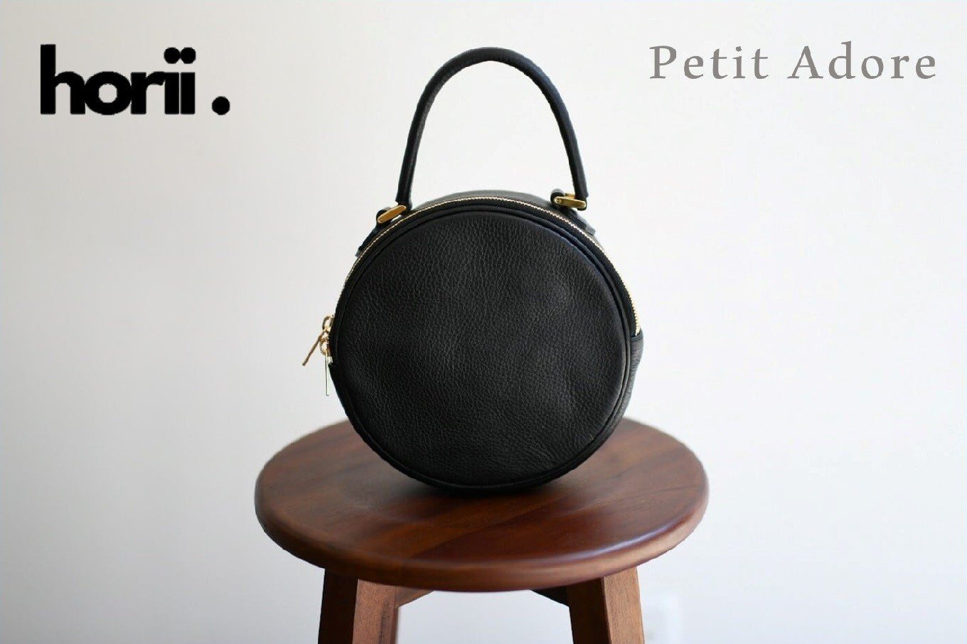 
            【horii.】 ラウンドバッグ "アドレ プチ" (129-7)　PAGOT 本革 レザーバッグ レディースバッグ 受注生産
          
