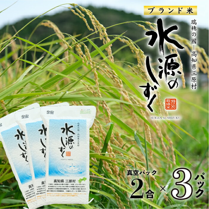 【ふるさと納税】令和7年産「特別栽培米」水源のしずく（真空パック2合)×3個セット