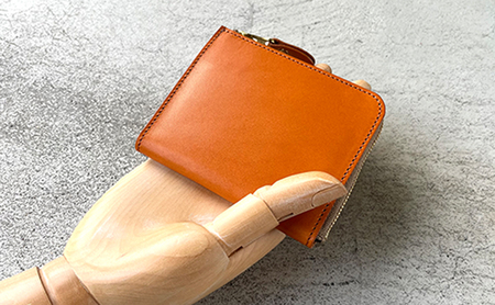 革財布 本革 L字ファスナー ミニ財布 栃木レザー レザー財布 美濃市 キャメル