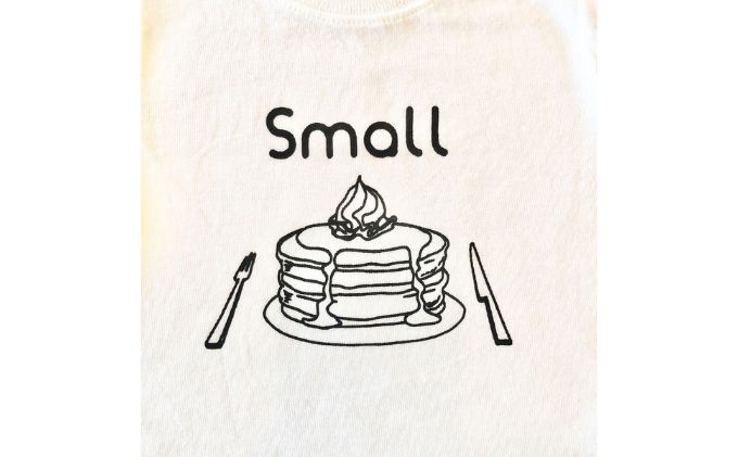 2人兄弟姉妹でおそろい/パンケーキ Small×Large プリント/ Tシャツ2枚組ギフトセット【出産祝い・誕生日・ギフト・プレゼント】（80cm×90cm）