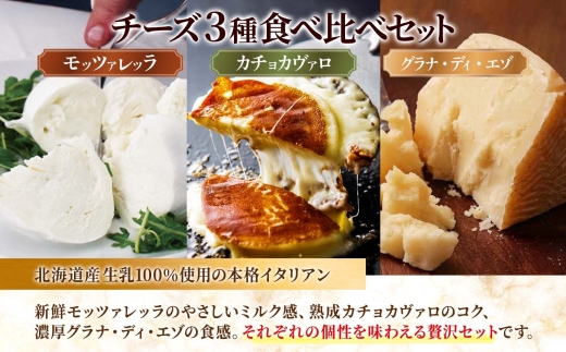 ファットリアビオ タイプ別お試し3種セット ｜ ファットリアビオ北海道 モッツァレラ カチョカヴァッロ グラナディエゾ チーズ 食べ比べ 北海道 札幌市