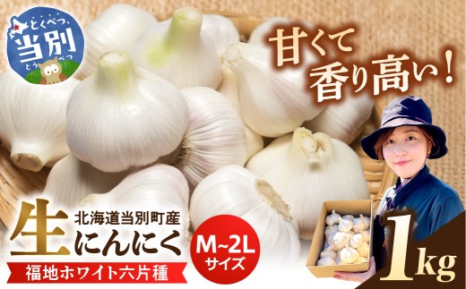 【令和9年度先行受付】生にんにく（福地ホワイト六片種）1kg にんにく ニンニク 生にんにく 国産にんにく 北海道にんにく