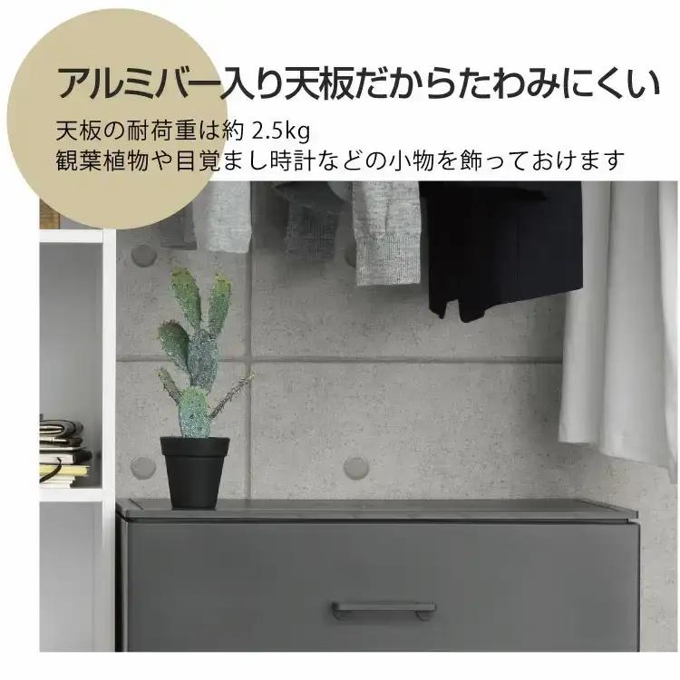 ホコリが入りにくい LCチェスト 4段 ダークグレー 壁付チェスト 組立式 収納 プラスチック  新生活
