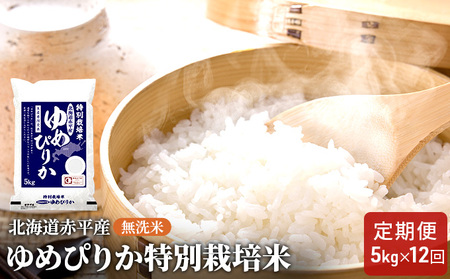 ゆめぴりか無洗米特別栽培米 北海道産 ゆめぴりか【5kg】【定期便12回】
