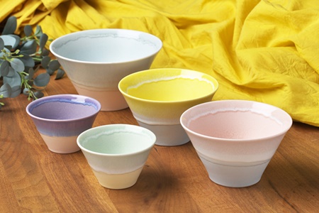 【美濃焼】パステルジュレ イエロー＆ブルー S/M/L 3個セット【伸光窯】【TOKI MINOYAKI返礼品】 食器 ボウル 鉢 どんぶり 丼 丼ぶり 麺鉢 サラダボウル ラーメンどんぶり デザート