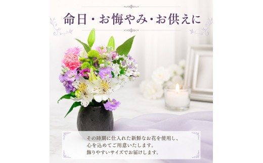 ≪ギフト≫ 季節のお花の仏花 アレンジメントミニ 定期便6回 12回 仏花 生花 お供え ギフト プレゼント 命日 月命日