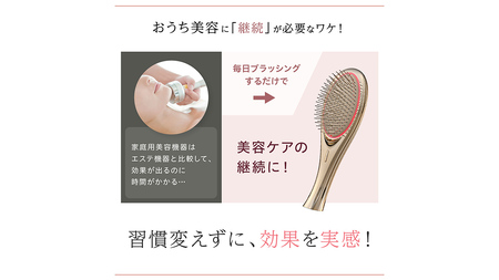 WAVEWAVE EMS Brush Air クッションブラシ ゴールド EMS ブラシ クッションブラシ マイクロカレント マイナスイオン 赤色LED 潤い 艶 光エステ ヘアブラシ 頭皮ケア 美容