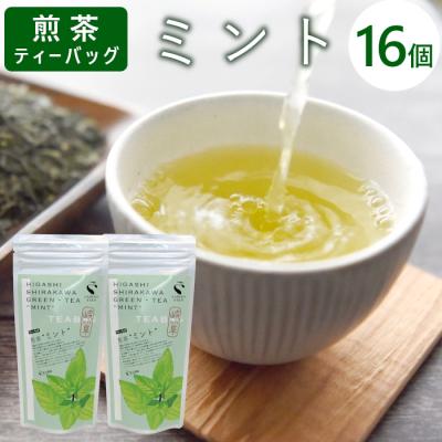 ふるさと納税 東白川村 煎茶ティーバッグ ミント 8個×2袋 東白川村産 岐阜県産 煎茶 上煎茶 ミント ティーバッグ