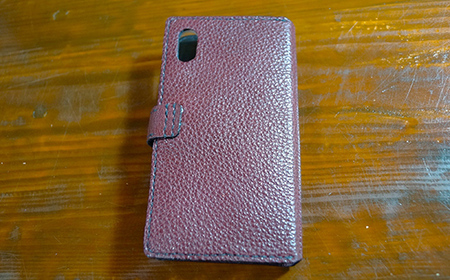 本革製手帳型iPhoneカバー（iPhoneXS 用）ネイビー  F6L-242