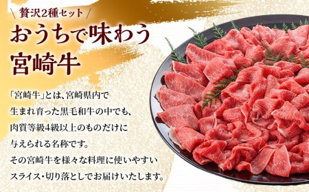 宮崎牛モモスライス・切り落としセット(計800g)　肉 牛 牛肉