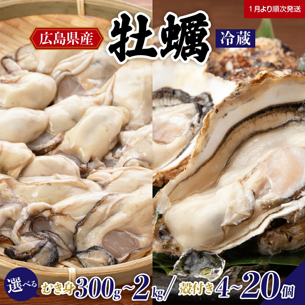 【ふるさと納税】 先行予約 マルカツ水産 広島県産 かき 殻付き ＆ むき身 セット （ 選べる 4個 & 300g / 12個 & 600g / 20個 & 2kg ）【2026年1月下旬より発送】 冷蔵便 国産 牡蠣 新鮮 美味しい 送料無料 お取り寄せグルメ 産地直送 送料無料 先行予約 広島かき 広島 呉市