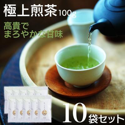 ふるさと納税 新富町 宮崎日本茶専門店　極上煎茶100g　10本セット