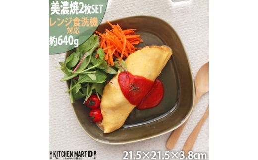 【美濃焼】 プレーリー オリーブ プレートL 2枚セット 瑞浪市 / JS企画 小田陶器 セット 食器 プレート 皿 小皿 [AZAZ259]