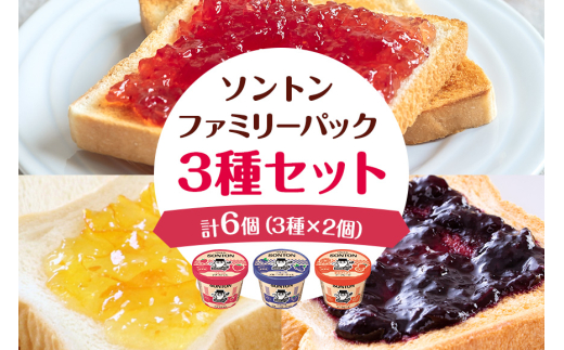 ソントン ファミリーカップ （つぶつぶイチゴ・ごろごろブルーベリー・果皮ざくざくマーマレード） 130g×各2個づつ 計6個入 (G16-010)