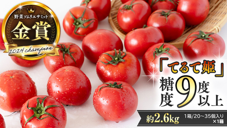 《 テレビで紹介 》【 2026年収穫分 先行予約 】 糖度9度以上 スーパーフルーツトマト てるて姫 大箱 約2.6kg × 1箱 【20～35玉/1箱】 フルーツトマト ブランドトマト 野菜 ギフト 贈答 青空レストラン アド街ック天国 グッドモーニング 黄金のワンスプーン [BC085sa]