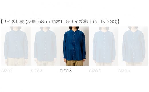 手染めシルクコットン切替シャツ サイズ3 BLACK（泥藍染）　AO039 サイズ3