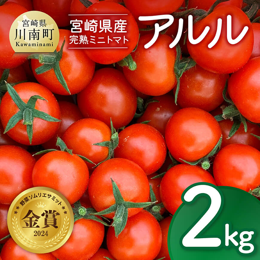 宮崎県産完熟ミニトマト「アルル」2kg 新鮮 アルル ミニトマト とまと 野菜 産地直送 宮崎県産川南町産 送料無料