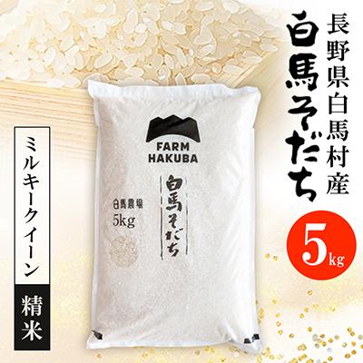 ふるさと納税 白馬村 【令和7年産】『白馬そだち』長野県白馬村産　お米　ミルキークイーン5kg(精米)