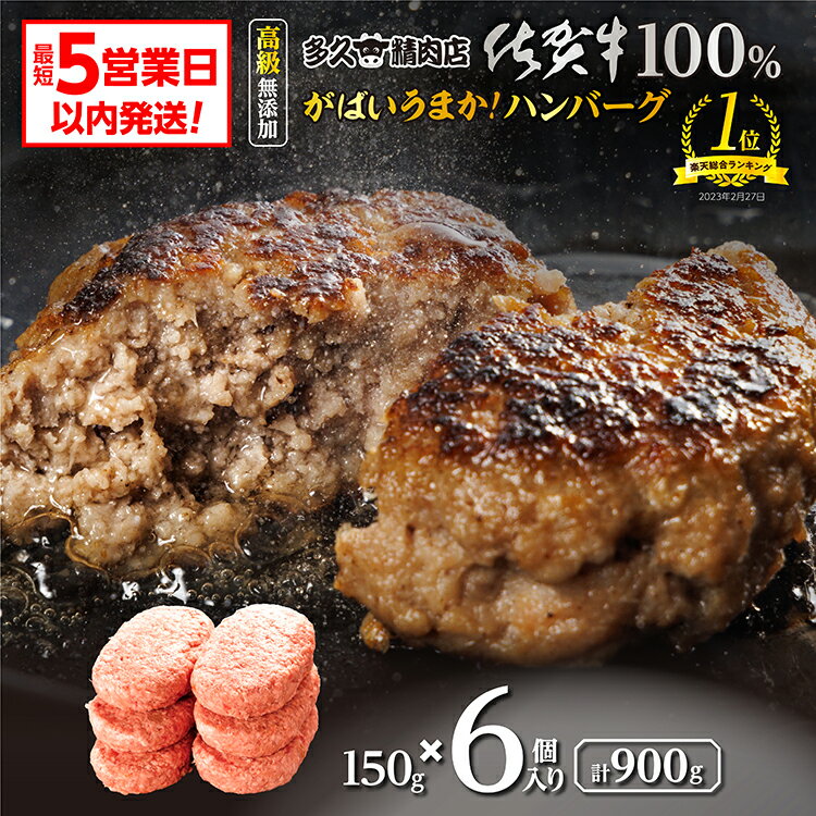 【ふるさと納税】佐賀牛の旨みがぎっしり 和牛100％使用 ハンバーグ 150g×6個 個包装 佐賀県産 国産 佐賀牛 黒毛和牛 和牛 肉 お肉 牛肉 ハンバーグ セット 冷凍 ギフト 贈答用 自宅用 人気 ランキング 10000 10000円 b-186