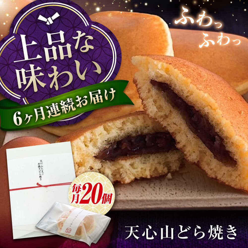 【ふるさと納税】【全6回定期便】天心山 どら焼き （10個入り）×2 お菓子 和菓子 菓子 スイーツ どらやき おかし おやつ おすすめ 人気 詰め合わせ セット 個包装 手土産 ギフト 贈り物 贈答用 あんこ 粒あん 美味しい 広島県福山市/天心山ファーム[BABW009]