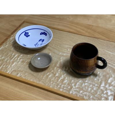 ふるさと納税 二本松市 杢華　銘木膳　3枚組(ケヤキ玉杢・タモ玉杢・黒柿)