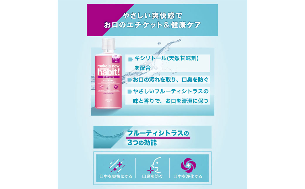 【2ヶ月毎2回定期便】マウスウォッシュ メイクアニューハビット （ノンアルコール フルーティシトラス）975ml×5個 セット