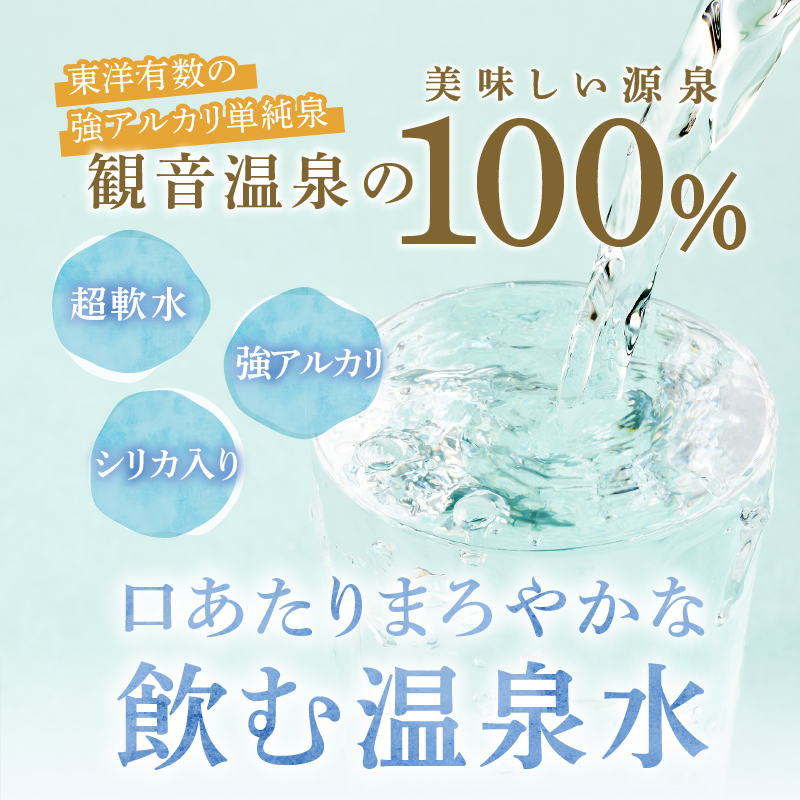 飲む温泉　観音温泉　500ml　(24本入)　１ケース　定期便　１年間　毎月														