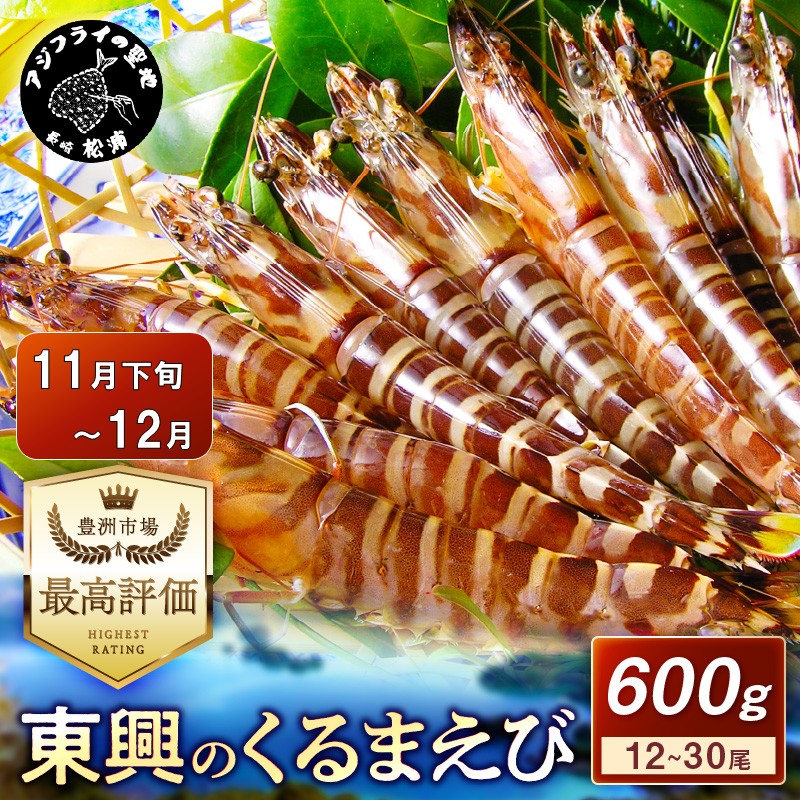 【宅配BOX不可】東興のくるまえび600g入【11月下旬～12月発送】( くるまえび 東興のくるまえび 車海老 海老 エビ )【C2-041-12M】
