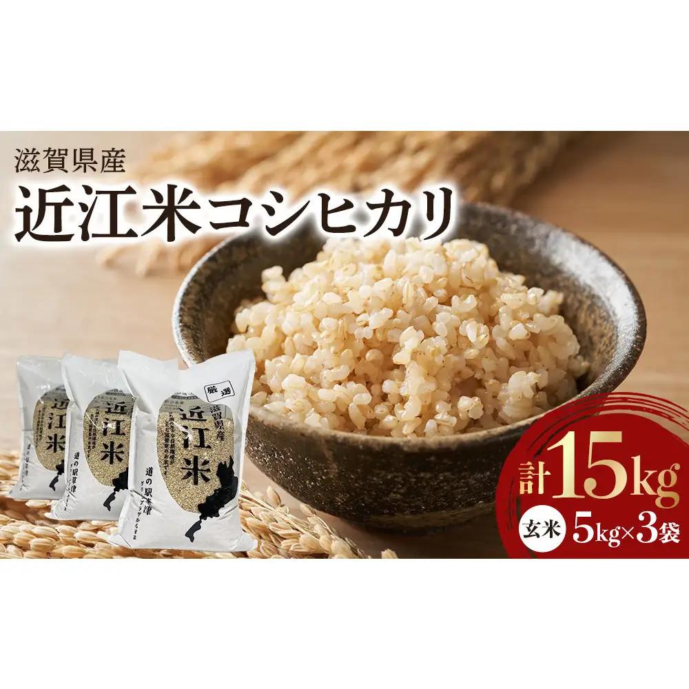【ふるなびWEEK対象】令和7年産　近江米コシヒカリ（玄米）5kg×3　計15kg 