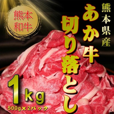 熊本県産あか牛切り落とし 1kg(阿蘇市)【配送不可地域：離島】【1735011】
