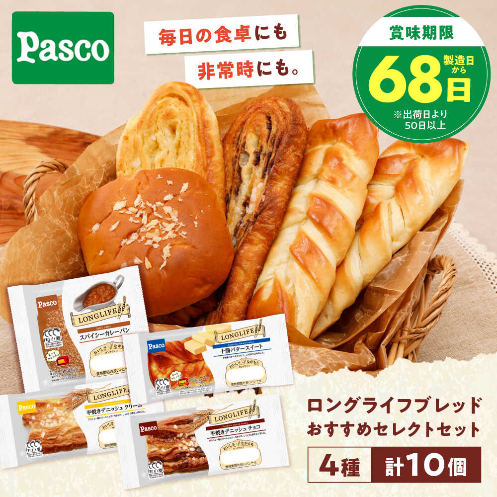 【ふるさと納税】パン おすすめセレクトセット 4種10個 / パン 菓子パン 惣菜パン カレーパン デニッシュ チョコパン チョコ チョコレート アソート バラエティ 個包装 常温 非常食 長期保存 ギフト 詰め合わせ / 愛媛県砥部町/株式会社四国シキシマパン[BJAA009]