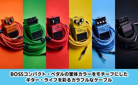【BOSS】ギター、ベース用ケーブル/3m/L型-ストレート型/オレンジ/BIC-10A-OR 【配送不可：離島】ギター ベース ケーブル しなやか 耐久性 静岡 浜松市