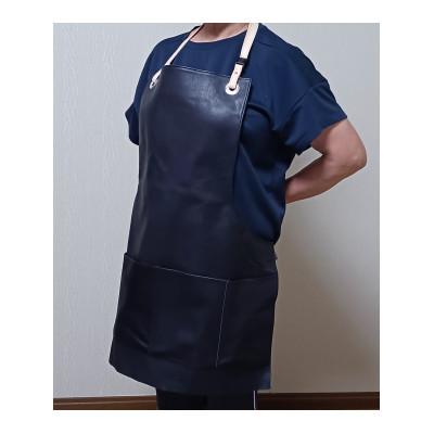 ふるさと納税 豊能町 BBQ用牛革キップレザーエプロン・クロ