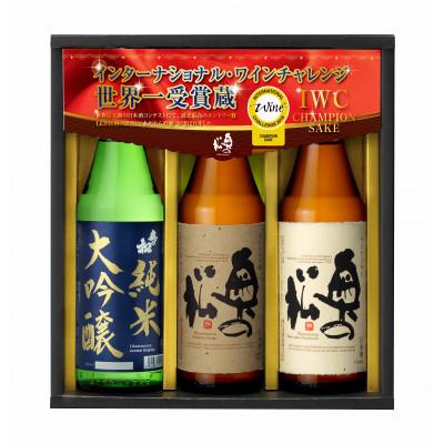 ふるさと納税 二本松市 奥の松酒造　IWCGセット(純米大吟醸紺ラベル、あだたら吟醸、サクサク辛口720ml×各1本)