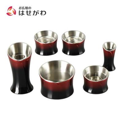 ふるさと納税 鹿沼市 仏具セット　六具足　カーラ　ディープガーネット　「はせがわ」&amp;「ササキ」共同開発商品