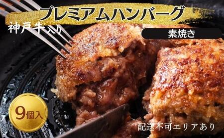 ハンバーグ 9個 素焼き 神戸牛 入り プレミアムハンバーグ 