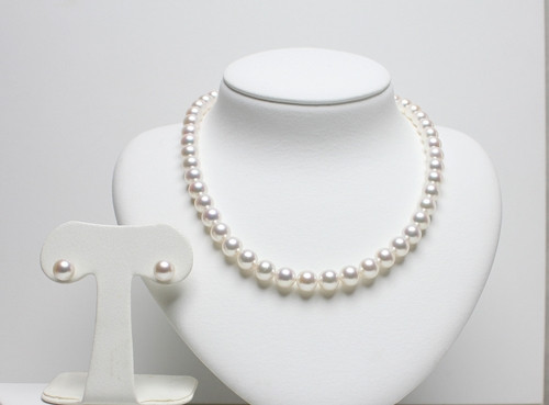 
            真珠 ネックレス ピアス セット 8.5-9.0mm K14 WG 大粒 アコヤ真珠 アクセサリー ファッション ジュエリー akoya パール 高級 プレゼント 贈り物 贈答品 お祝い 誕生日 記念日 冠婚葬祭 慶事 弔事 結婚式 卒業式 入学式 国産 三重県 伊勢 志摩 南伊勢町 / パールハヤシ 大粒 8.5-9ミリ アコヤ真珠 ネックレス＆ピアスセット
          