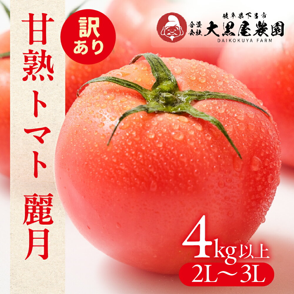【ふるさと納税】（訳あり）先行予約【期間限定】（2026年7月上旬頃から順次発送）大黒屋農園 甘塾トマト 麗月 2L～3L 大サイズ 4kg以上 レイゲツ とまと 下呂市【大黒屋農園】