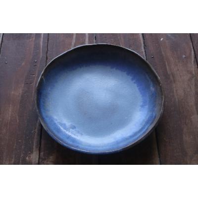 ふるさと納税 与論町 あーどぅる焼き　丸皿2枚セット【サンゴ釉(青)】同色2枚 |  | 02