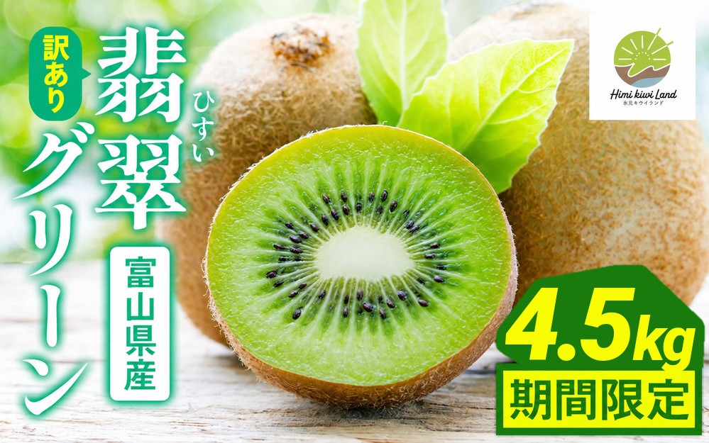 訳あり キウイ 翡翠グリーン 4.5kg（小玉、擦り傷、日焼け） 数量限定
