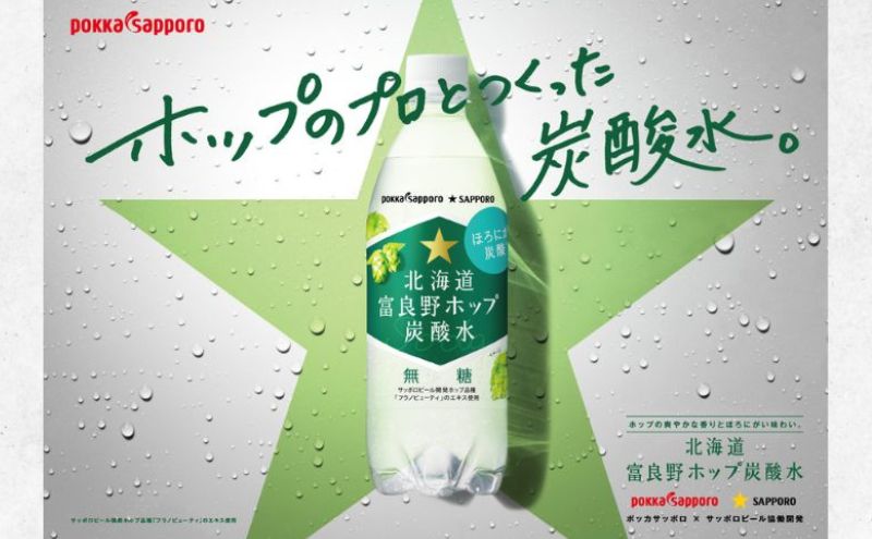 北海道 定期便 12ヵ月 連続 全12回 炭酸水 500ml × 24本 北海道富良野ホップ炭酸水 ポッカサッポロ 無糖 北海道富良野ホップ ペットボトル 炭酸飲料 炭酸 ソーダ ソーダ水飲料 ドリン