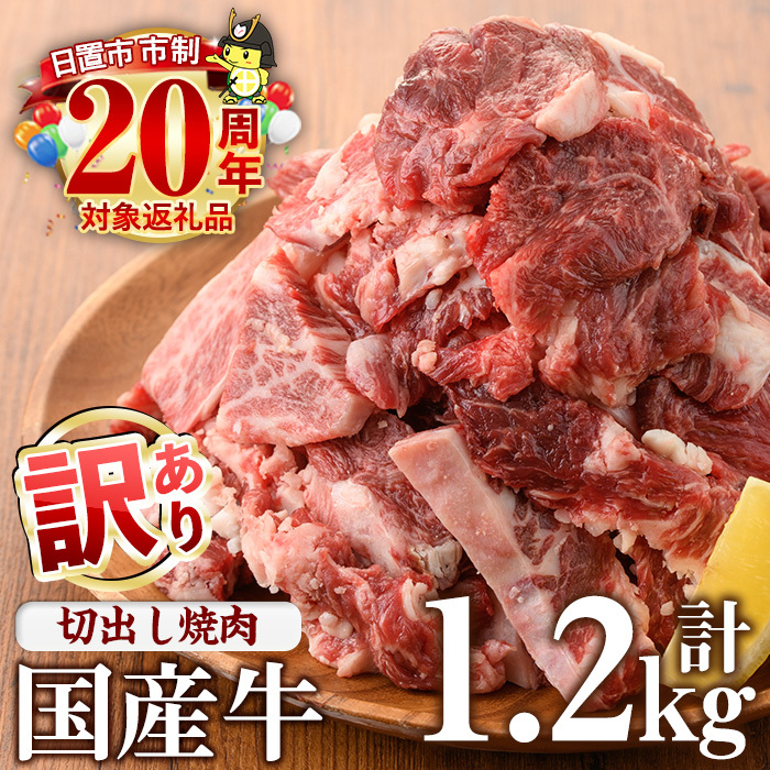 No.833-01 ＜訳あり＞国産牛切出し焼肉(計1.2kg)国産 九州産 牛肉 黒毛和牛 和牛 焼肉 焼き肉 希少部位 食べ比べ キャンプ BBQ 訳あり 訳アリ 冷凍 小分け【LRプラスK】