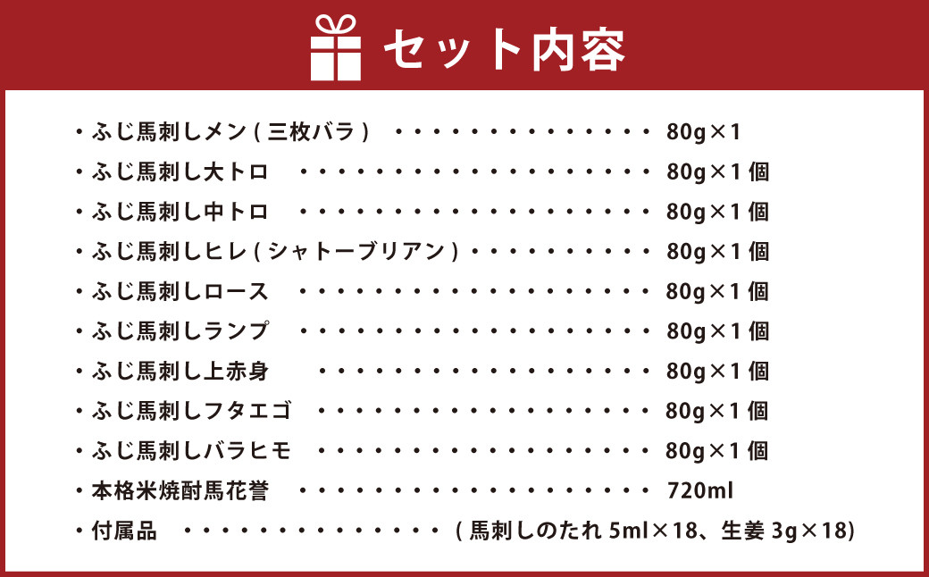 馬刺しと球磨焼酎の熊本特産マリアージュ10種セット