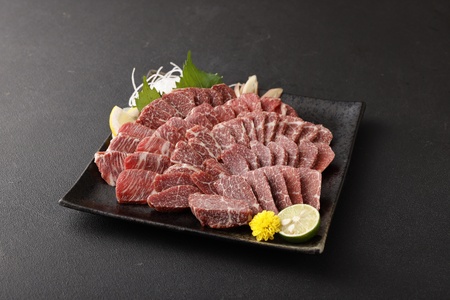 【国内肥育】霜降り 馬刺し（大トロ）500g（100g×5個）醤油・生姜付き 