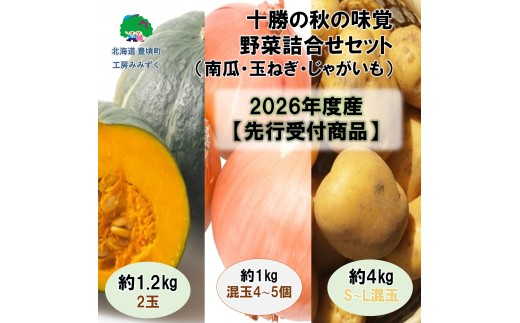 十勝の秋の味覚野菜詰め合わせ（南瓜・玉ねぎ・じゃがいも）セット《9月中旬-9月下旬頃出荷予定》（先行受付）】【工房みみずく】